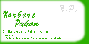 norbert pakan business card